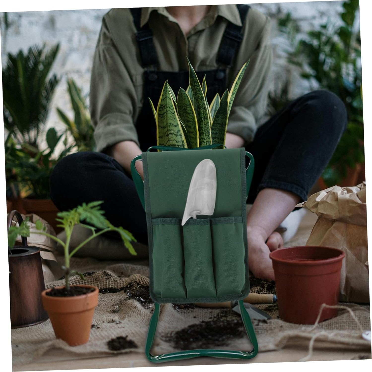 Toddmomy Garden Kneeler Seat Tool Storage Bag Water-Resistant Kneeling Tools Pouch for Gardening Convenient Side Accessory for Projects and Outdoor Use - Image 2