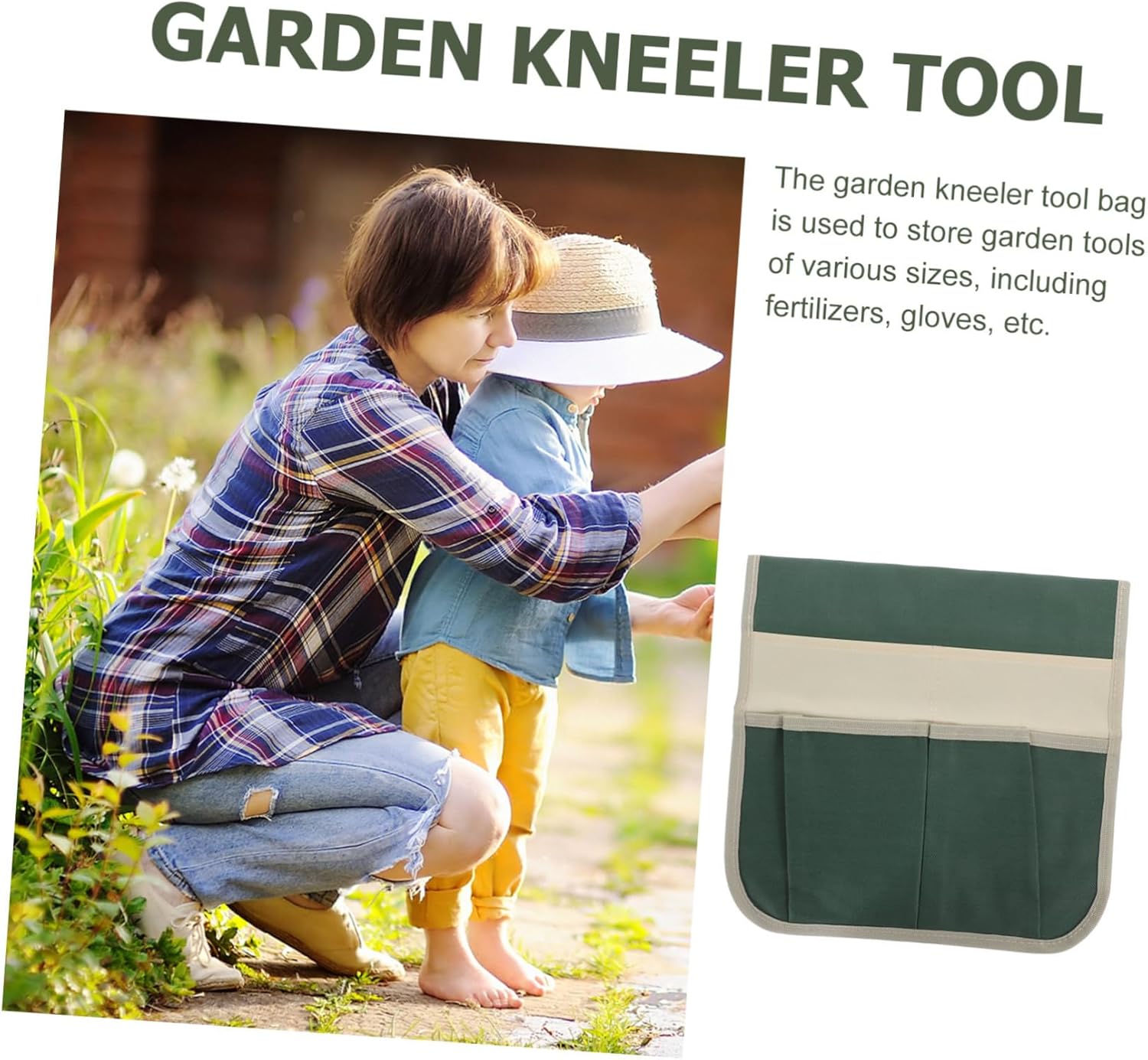 BESPORTBLE Garden Kneeler Seat Bag Striped Gardening Tool Organizer Oxford Pouch Style - Image 9