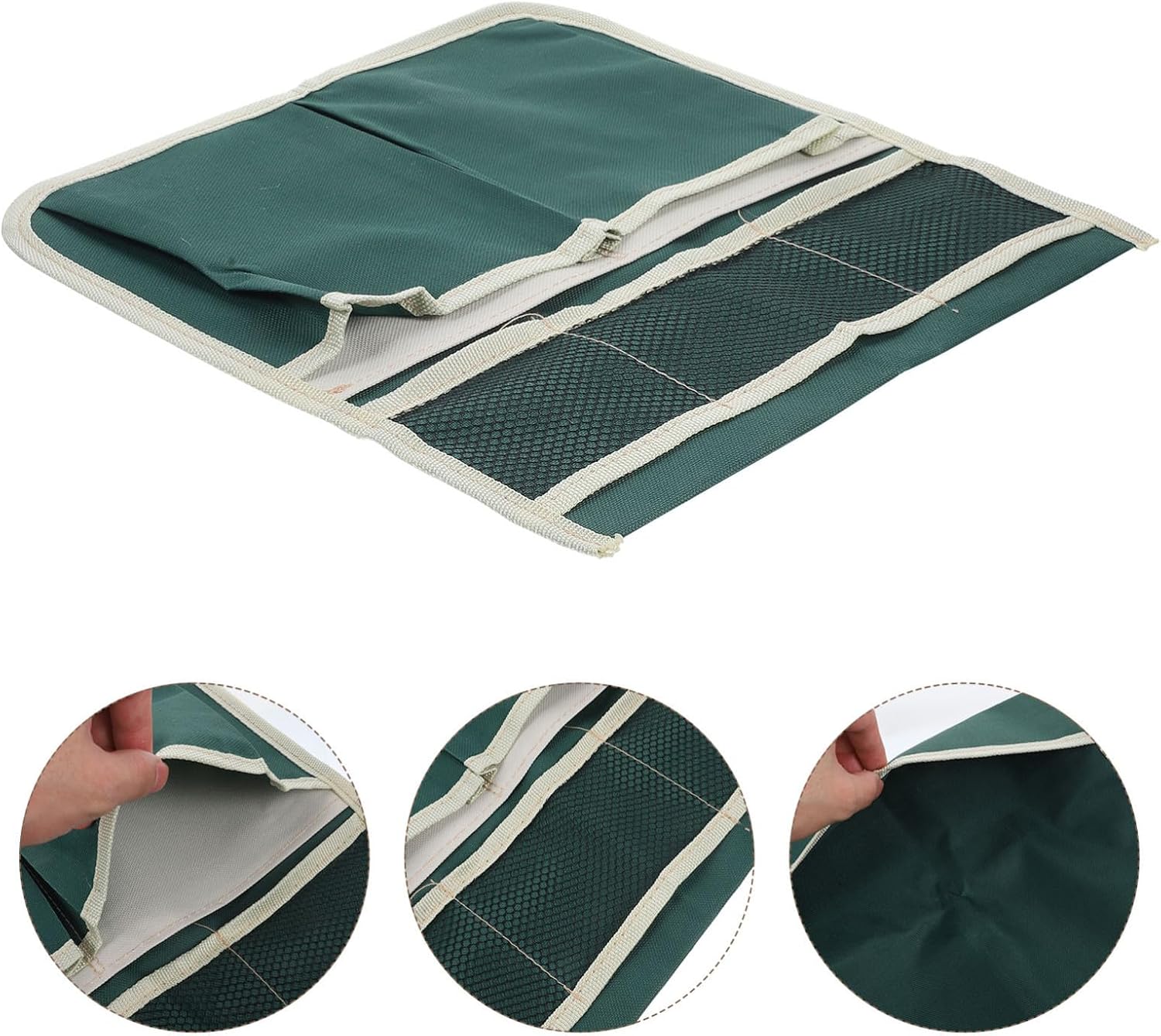 Holibanna Multifunctional Garden Kneeler Seat Bag Tool Pouch for Efficient Gardening Storage Green Striped Design for Garden Enthusiasts - Image 5