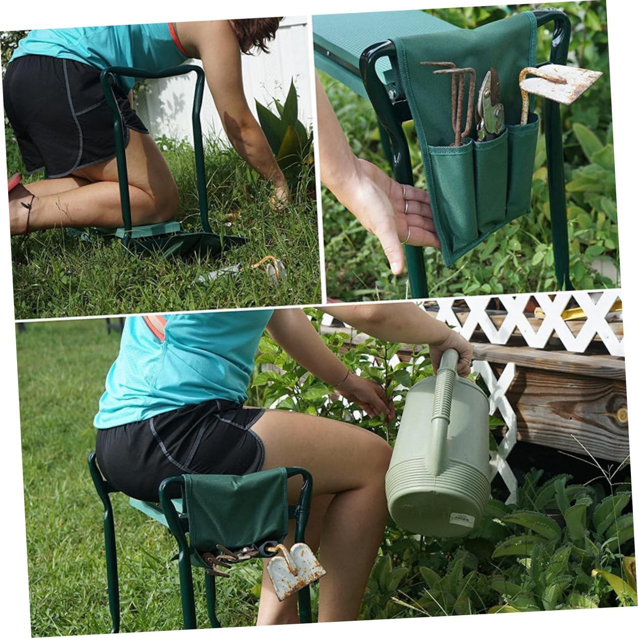 2pc Garden Kneeling Tool Bags Storage Pouches for Kneeler Seat Compact Easy to Carry for Gardening Tools and Accessories Green - Image 7