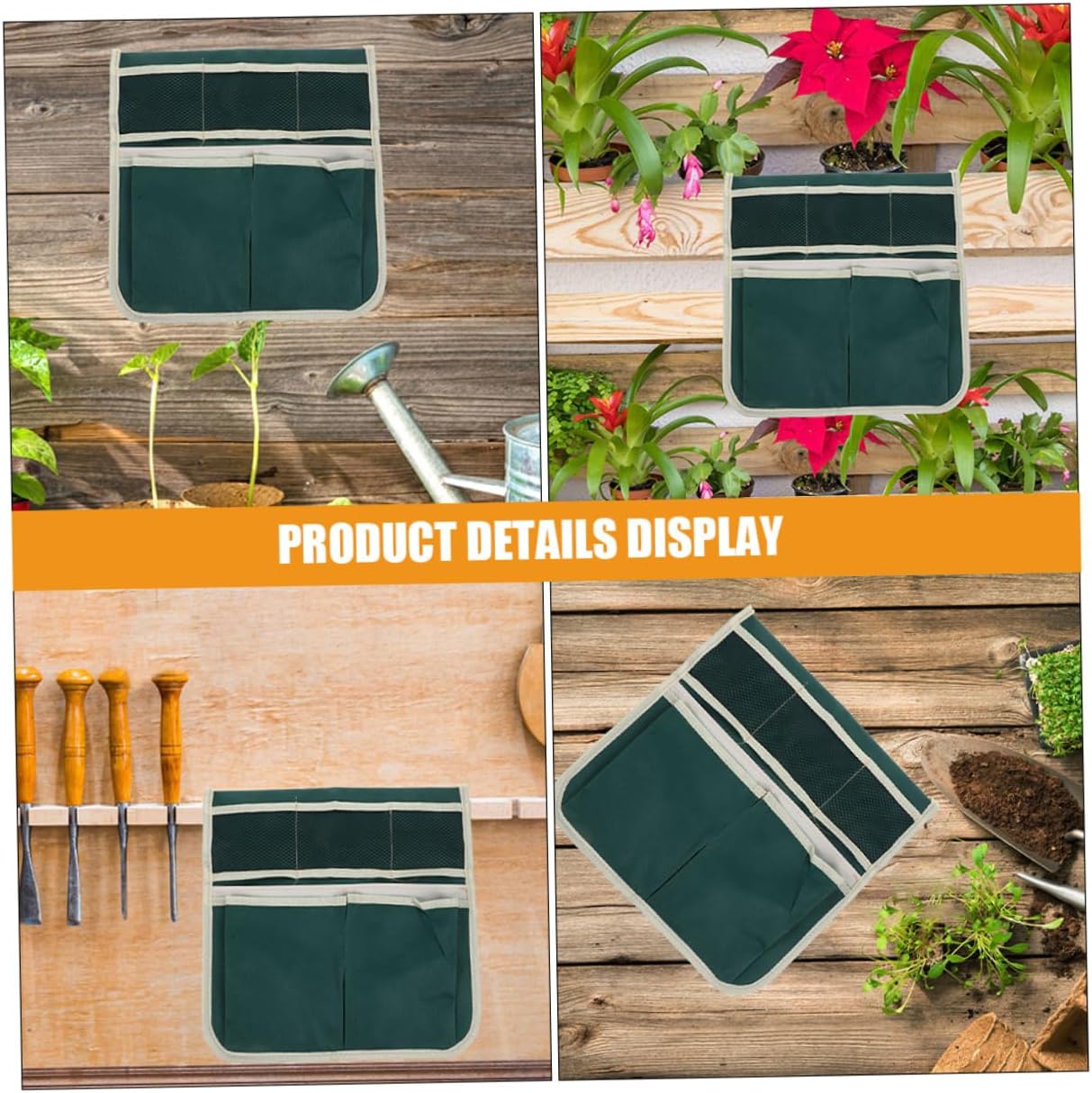LIOOBO 2-piece Garden Kneeler Tool Bag Set Storage Pouch for Garden Accessories Seats Sturdy Canvas Tool Waist Bag for Gardening - Image 8