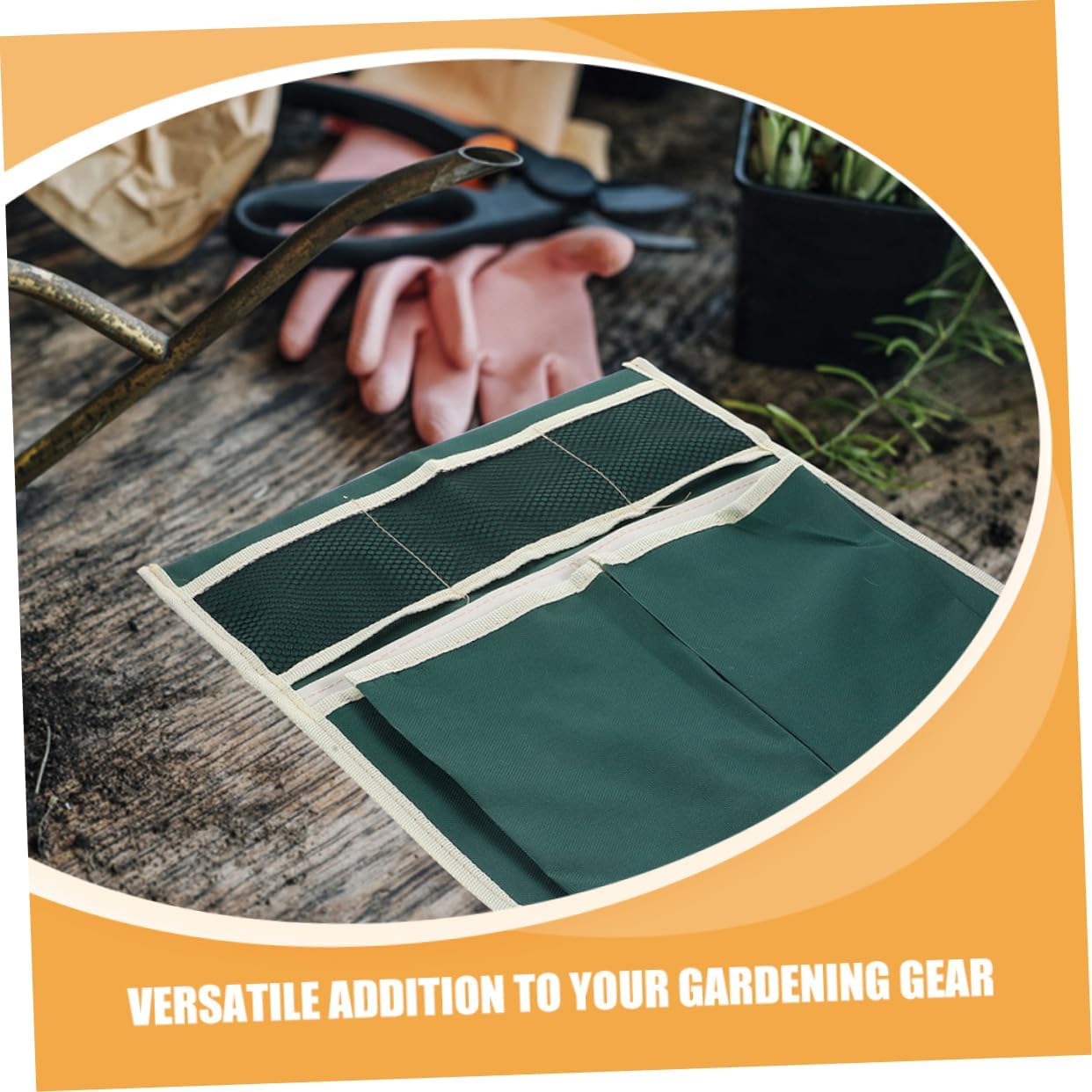 LIOOBO 2-piece Garden Kneeler Tool Bag Set Storage Pouch for Garden Accessories Seats Sturdy Canvas Tool Waist Bag for Gardening - Image 9