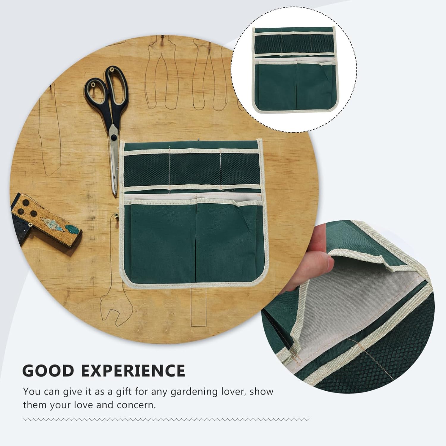 Holibanna Multifunctional Garden Kneeler Seat Bag Tool Pouch for Efficient Gardening Storage Green Striped Design for Garden Enthusiasts - Image 3