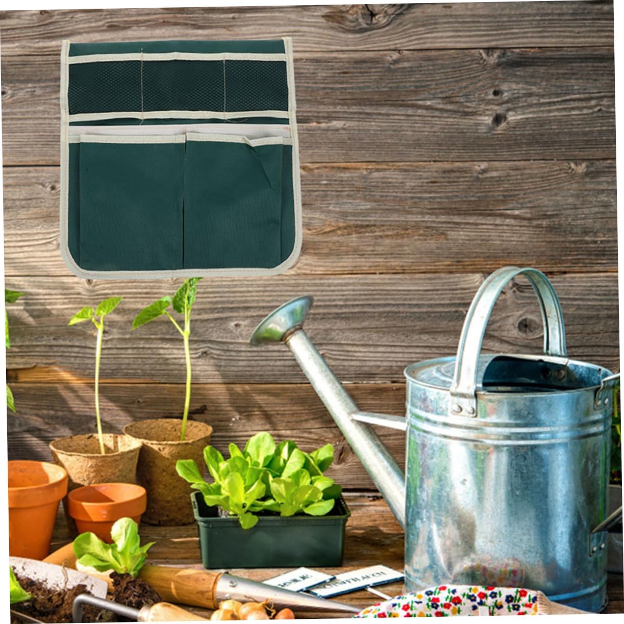 LIOOBO 2-piece Garden Kneeler Tool Bag Set Storage Pouch for Garden Accessories Seats Sturdy Canvas Tool Waist Bag for Gardening - Image 6