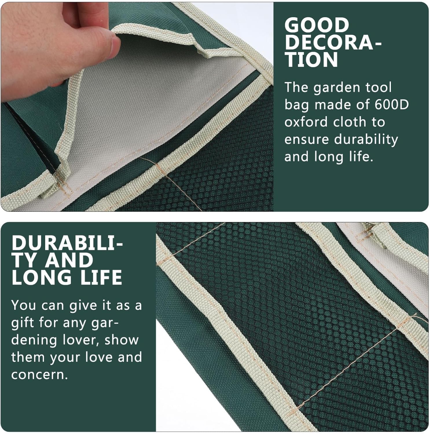 Holibanna Multifunctional Garden Kneeler Seat Bag Tool Pouch for Efficient Gardening Storage Green Striped Design for Garden Enthusiasts - Image 9