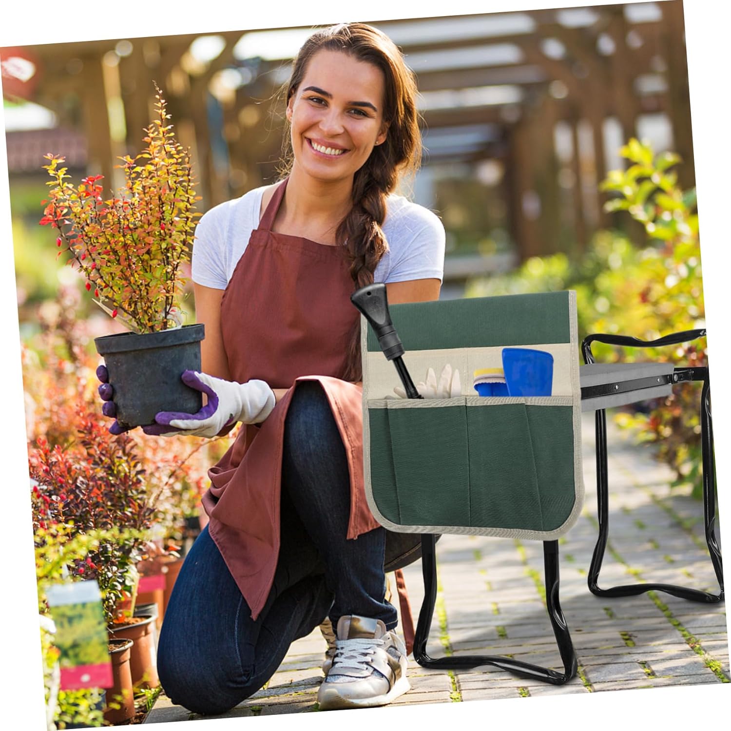 BESPORTBLE Kneeling Stool Side Pockets Garden Kneeler Pouch Kneeler Bag Garden Seat Pouch - Image 4