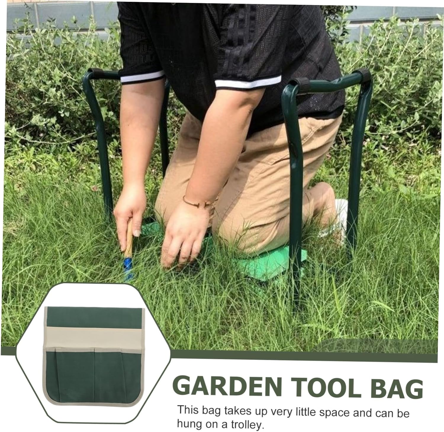 Toddmomy Gardening Kneeler Seat Tool Bag Compact Storage Organizer Pouch for Garden Kneeler Oxford Style - Image 6