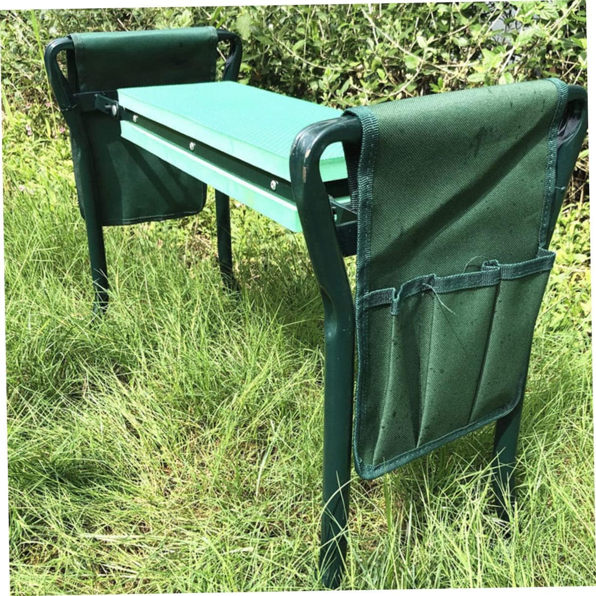 Kisangel 2Pc Kneeler Seat Tool Bags Green Gardening Pouches for Organizing Tools Comfortable Design Easy to Carry for Garden Enthusiasts Durable and Space Saving Storage - Image 6
