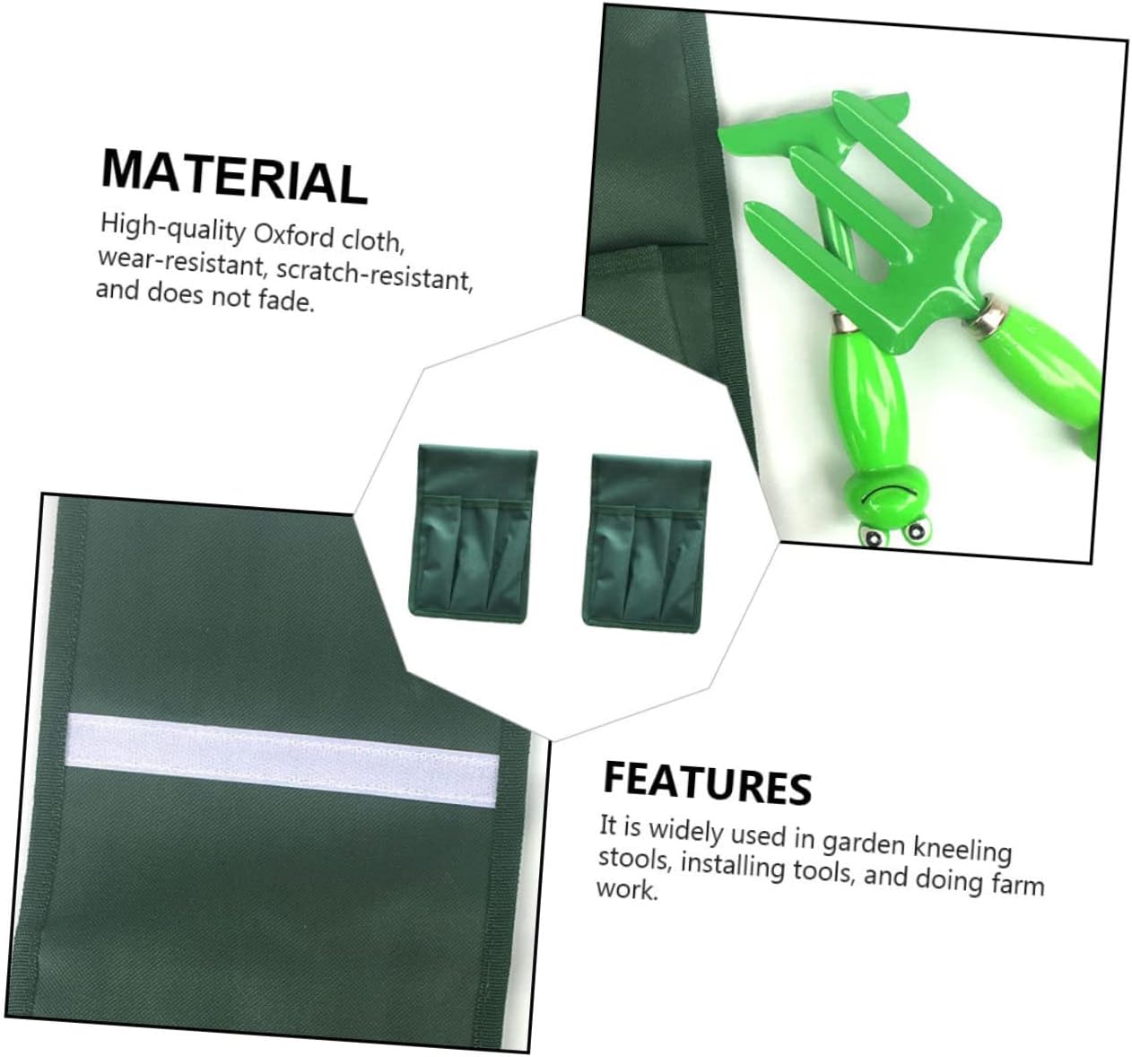 2pc Durable Garden Kneeler Bags with Tool Storage Pouches Comfortable Green Design for Gardening Camping and Outdoor Use - Image 8