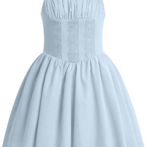 ODIZLI Tween Girls Mini Corset Dress for Middle School Dance Party Summer Vacation Sundresses Holiday Junior Dresses
