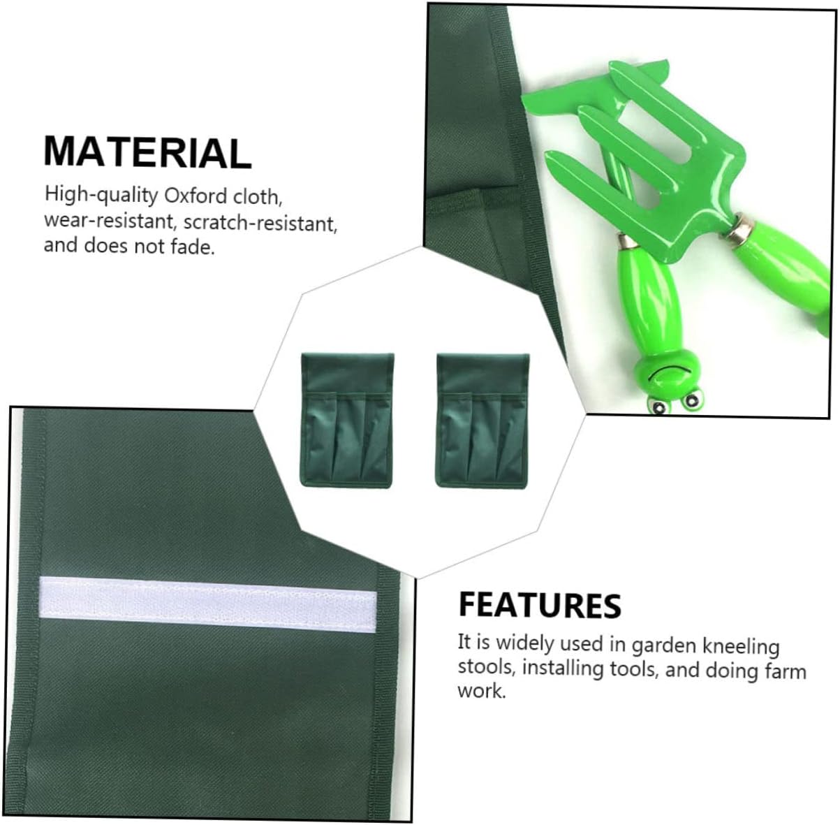 2pc Garden Kneeling Pad Bags Heavy Duty Tool Storage Bags for Gardening Bench Kneeler Seat Extra Thick Pads - Image 6