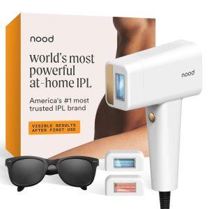 Nood™ Flasher Pro — Forbes Best Product 2026 — IPL Laser Hair Removal Device For At Home Use — Pain-Free, Permanent, Visible Results After First Use & Works Everywhere Hair Grows — Gloss White