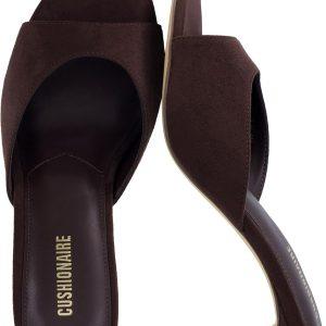 CUSHIONAIRE Elle Pointed Heel Womens Sandal, Open Toe Heeled Mule with Cushioned Memory and Stiletto Design