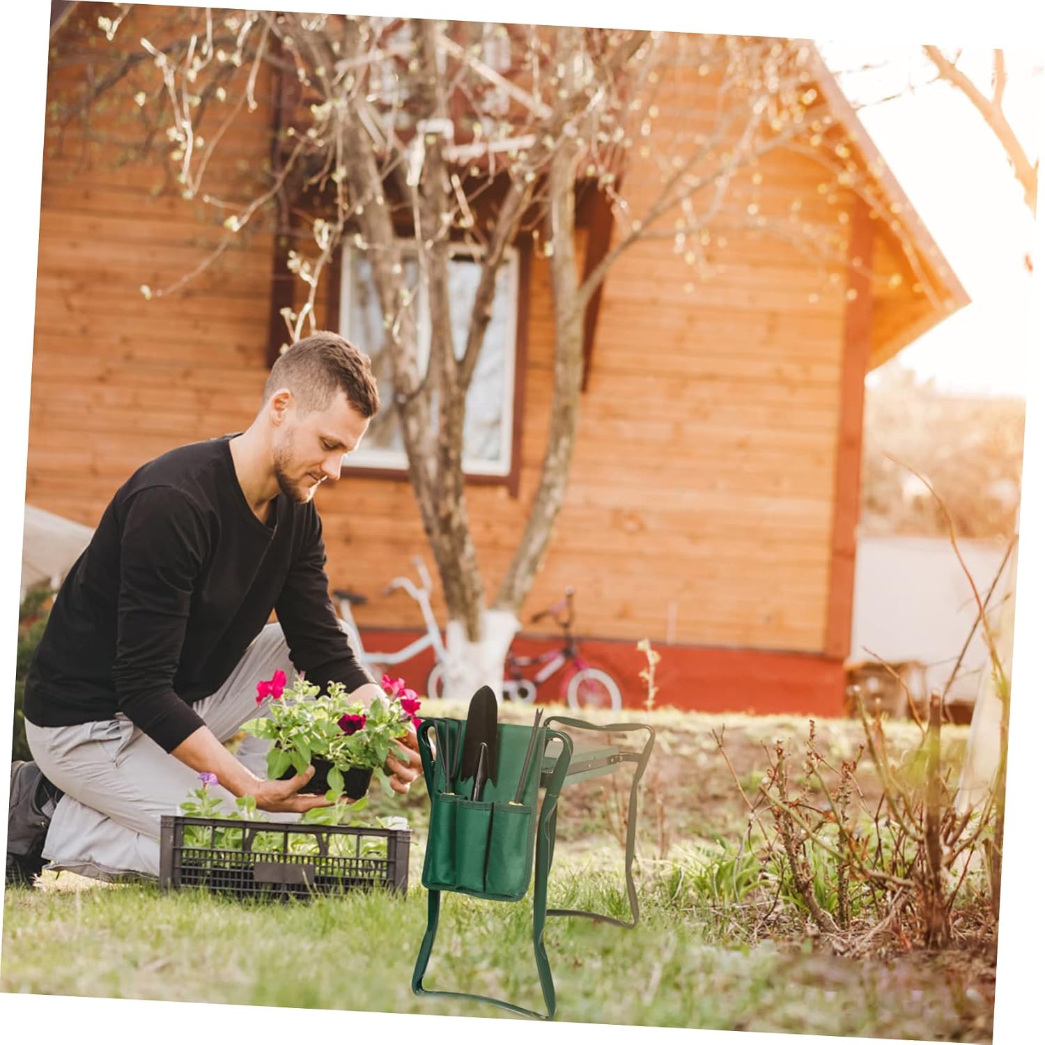 Garden Kneeler Tool Bag Organizer Sturdy Side Storage Pouch for Gardening Tools Heavy Duty Gardening Supplies for Outdoor Use - Image 2