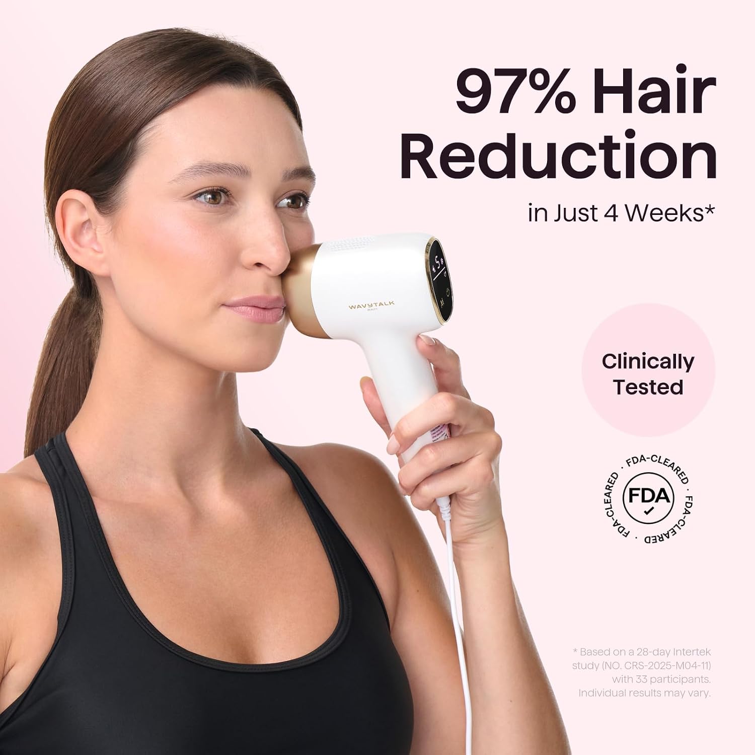 Wavytalk IPL Hair Removal Device, Bare It with Precision Roller for Face Body Bikini – Long-Lasting & Painless, 24J Dual-Pulse & Ice Cooling, At-Home Use for Women and Men, Corded - Image 2