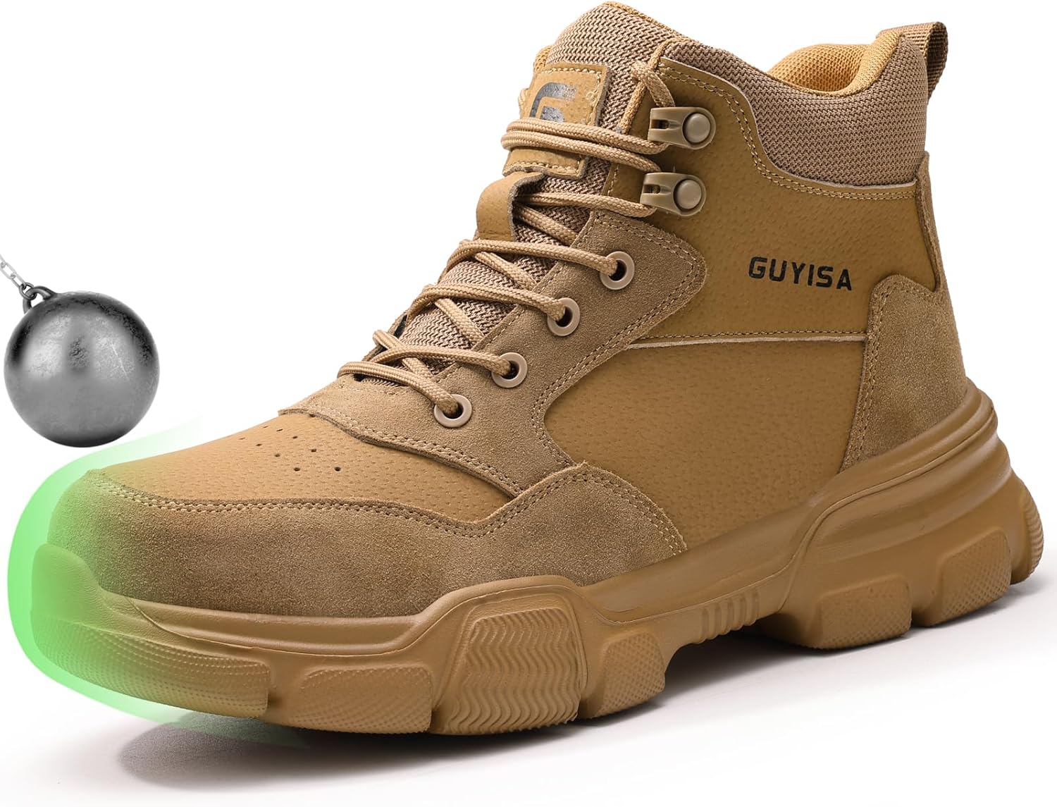 Steel Toe Work Shoes for Men, Lightweight Safety Shoes with Puncture Resistant Midsole, Comfortable Protective Work Shoes for Warehouse Factory Light Construction