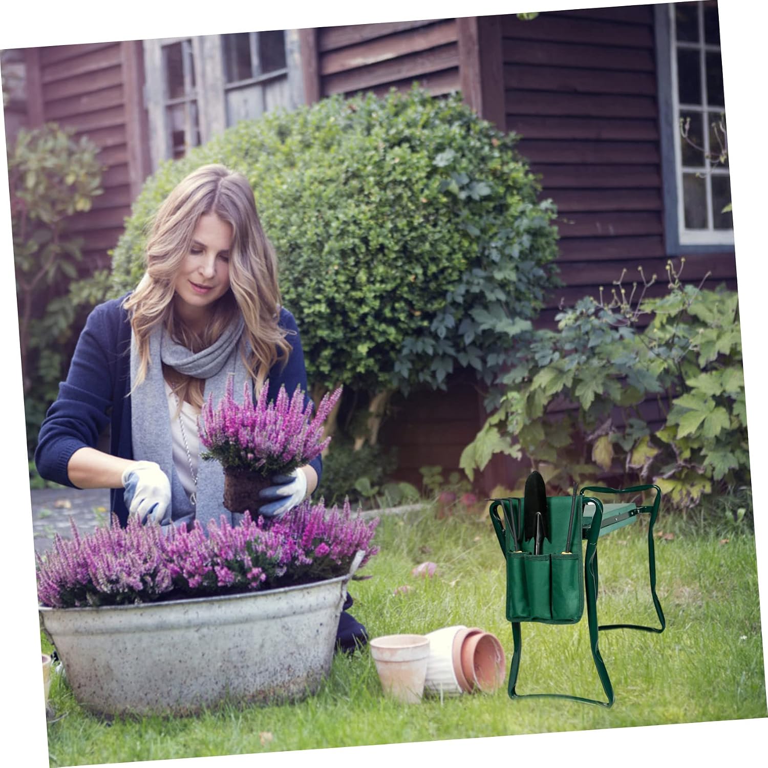 Garden Kneeler Tool Bag Organizer Sturdy Side Storage Pouch for Gardening Tools Heavy Duty Gardening Supplies for Outdoor Use - Image 4