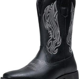 Jousen Cowboy Boots for Men Embroidery Men's Western Boots Retro Square Toe Mens Boot Botas Vaqueras Para Hombre