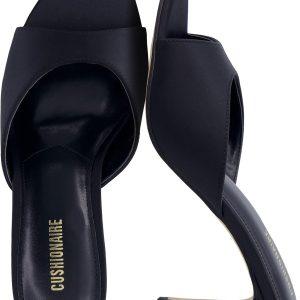 CUSHIONAIRE Elle Pointed Heel Womens Sandal, Open Toe Heeled Mule with Cushioned Memory and Stiletto Design