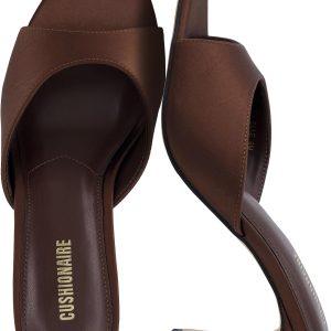 CUSHIONAIRE Elle Pointed Heel Womens Sandal, Open Toe Heeled Mule with Cushioned Memory and Stiletto Design