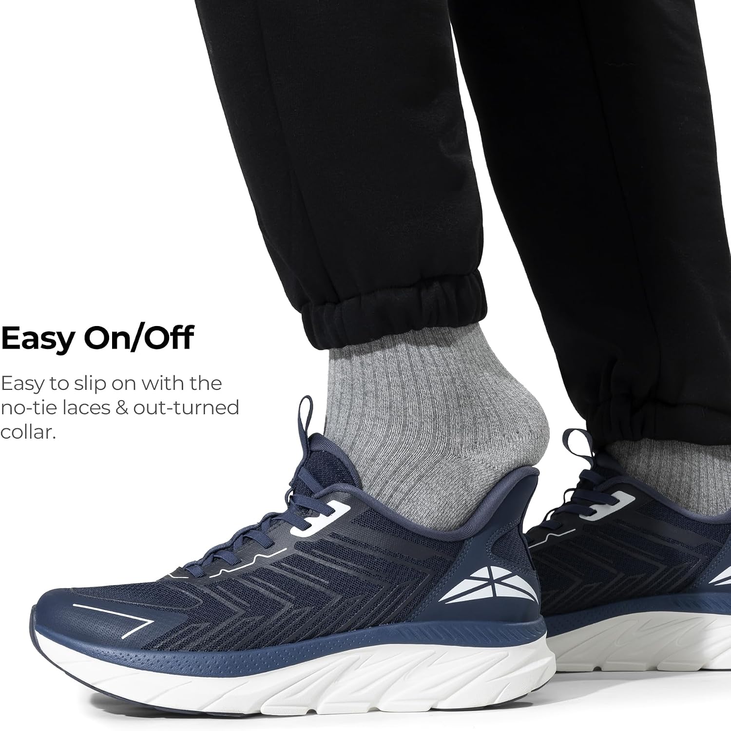 ALLSWIFIT Mens Slip On Walking Shoes Running Sneakers | Comfortable, Tennis, Breathable, Non Slip, Cushion, Lightweight, Athletic, Gym, Workout, Cross Training, Fashion - Image 2