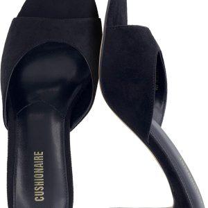 CUSHIONAIRE Elle Pointed Heel Womens Sandal, Open Toe Heeled Mule with Cushioned Memory and Stiletto Design