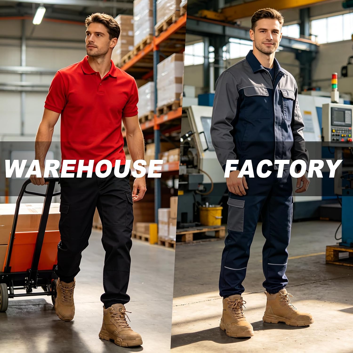 Steel Toe Work Shoes for Men, Lightweight Safety Shoes with Puncture Resistant Midsole, Comfortable Protective Work Shoes for Warehouse Factory Light Construction - Image 7