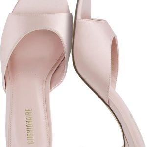 CUSHIONAIRE Elle Pointed Heel Womens Sandal, Open Toe Heeled Mule with Cushioned Memory and Stiletto Design