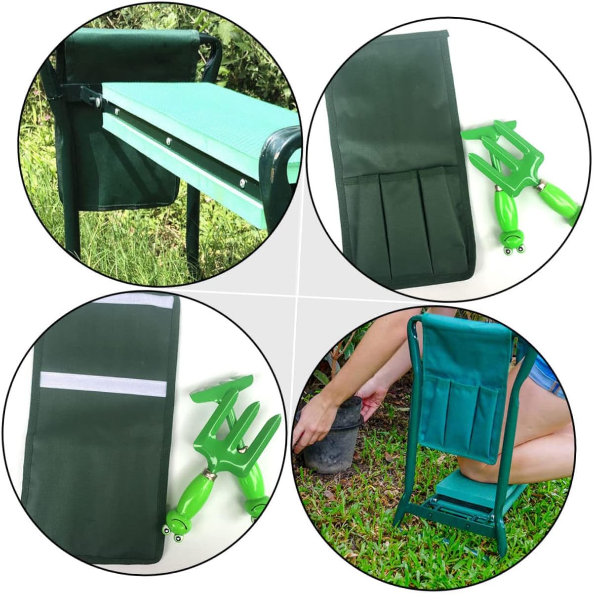 2pc Garden Kneeling Pad Bags Heavy Duty Tool Storage Bags for Gardening Bench Kneeler Seat Extra Thick Pads - Image 8