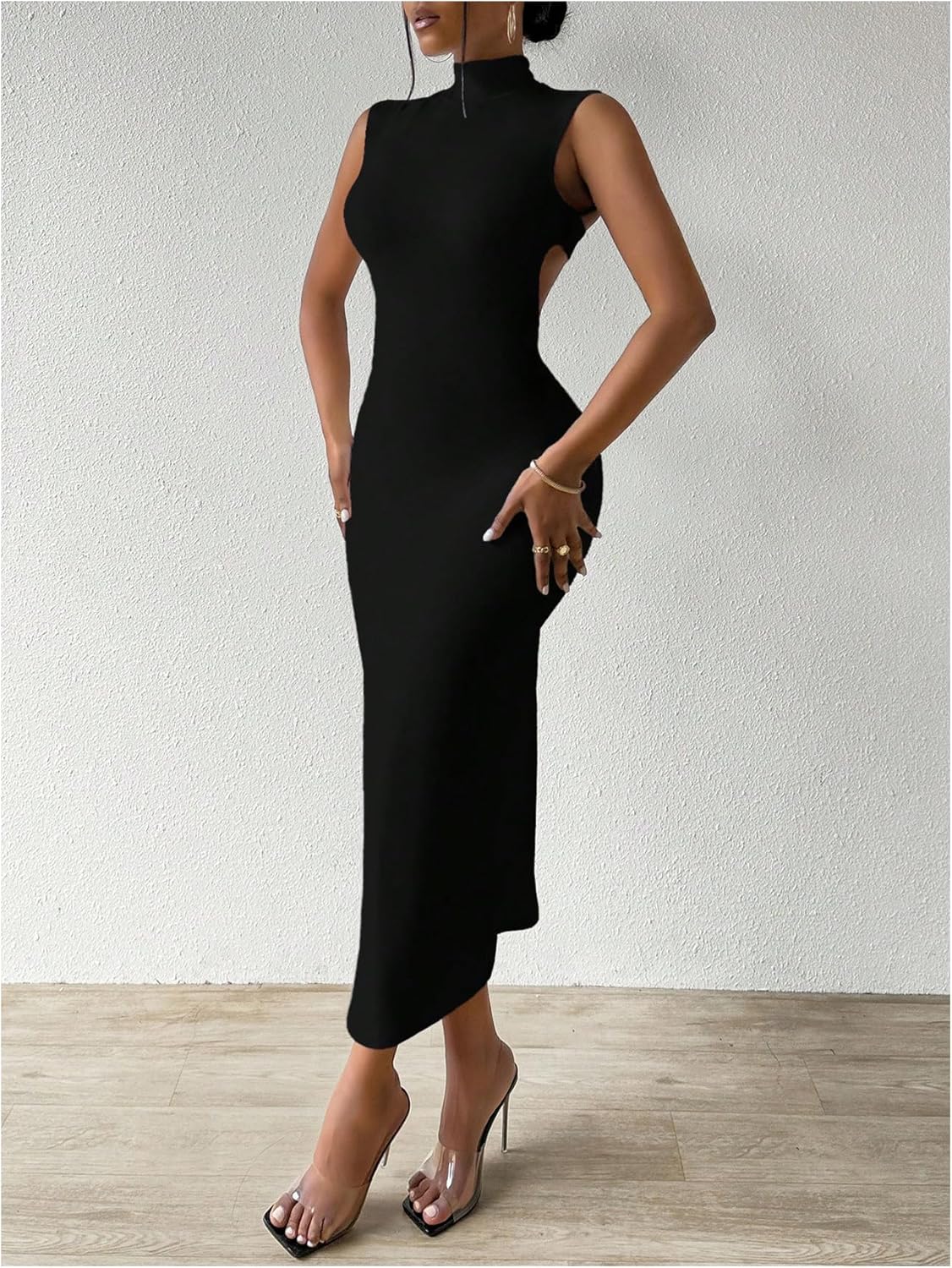 GORGLITTER Women's Backless Maxi Dress Evening Gowns Formal Elegant Classy Cocktail Club Open Back Going Out Sun Dress - Image 6