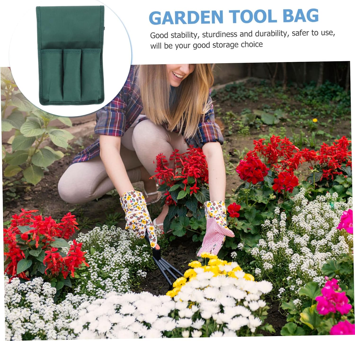 Garden Kneeler Tool Bag Organizer Sturdy Side Storage Pouch for Gardening Tools Heavy Duty Gardening Supplies for Outdoor Use - Image 5