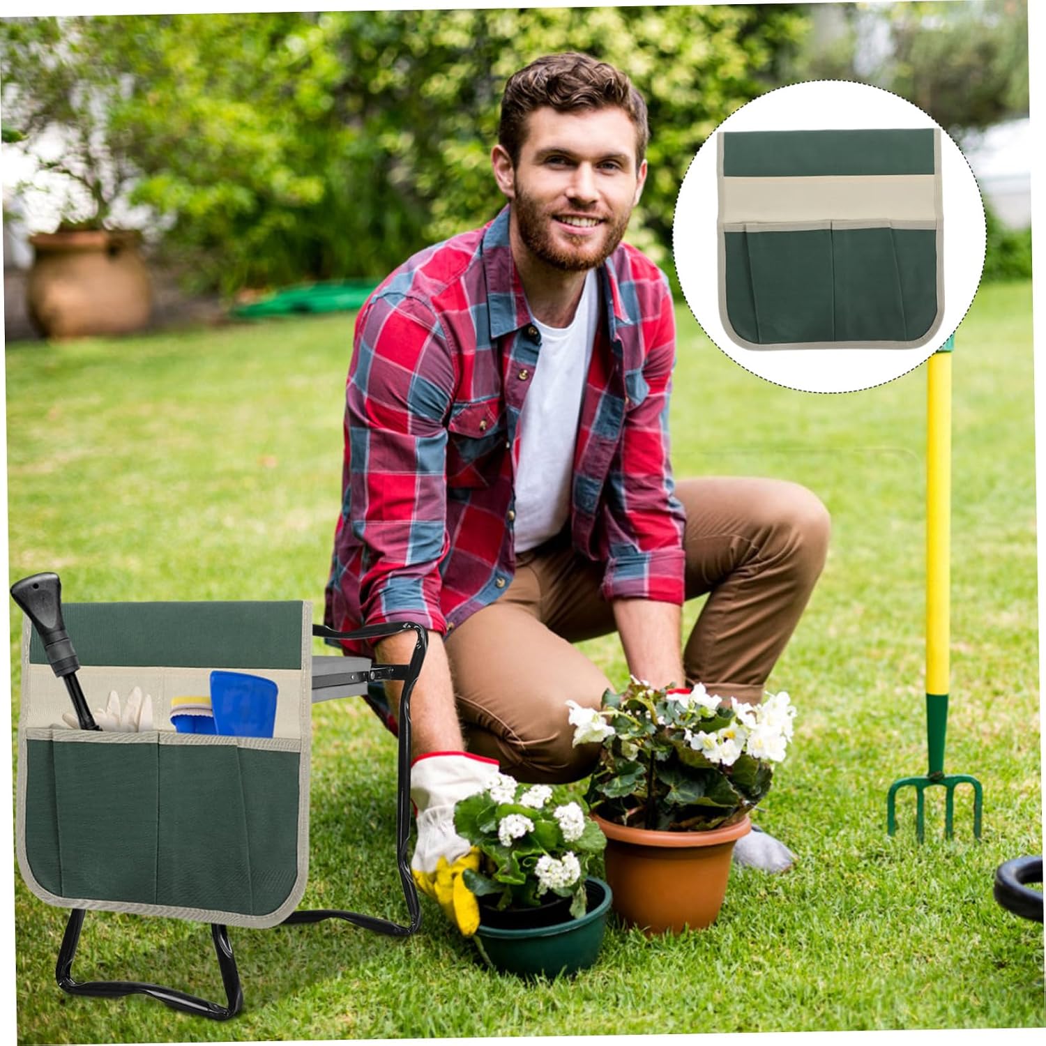Garden Seat Bag Oxford Kneeler Tool Bag for Gardening Accessories Kneeling Pad Case Style - Image 5