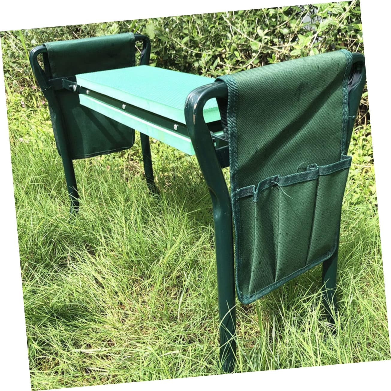 2Pc Garden Kneeler Stool Bags Portable Storage Pouches for Organization Durable Kneeling Seat Bags for Gardeners Maintenance Personnel and Outdoor Activities Green - Image 2