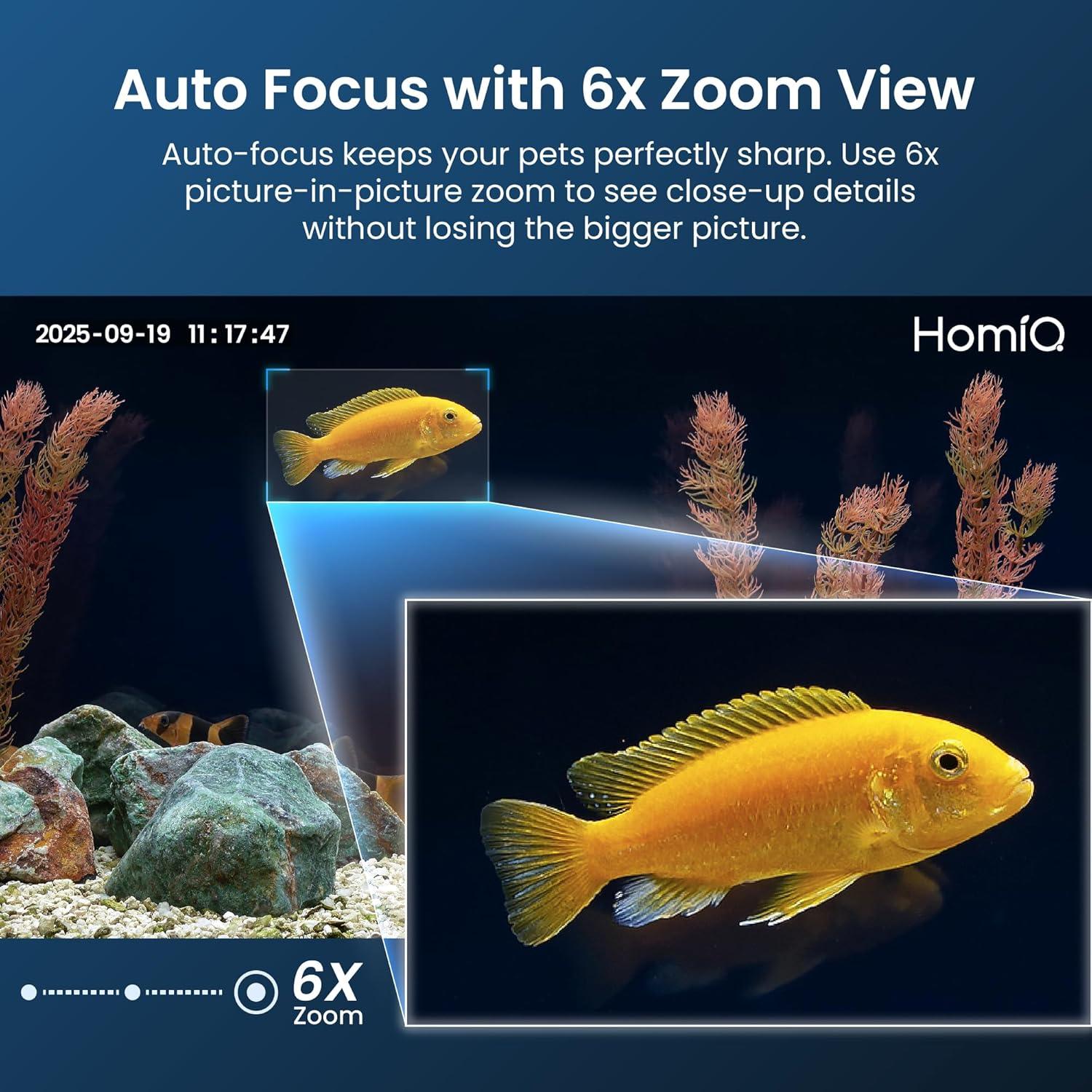 3MP 2K Aquarium & Terrarium Pet Camera.Install &Close-Focus Lens for Fish,Lizard, Reptile Pet and Window Bird Feeder,2.4GHz & 5GHz WiFi,Auto-Focus,24/7 Recording - Image 3