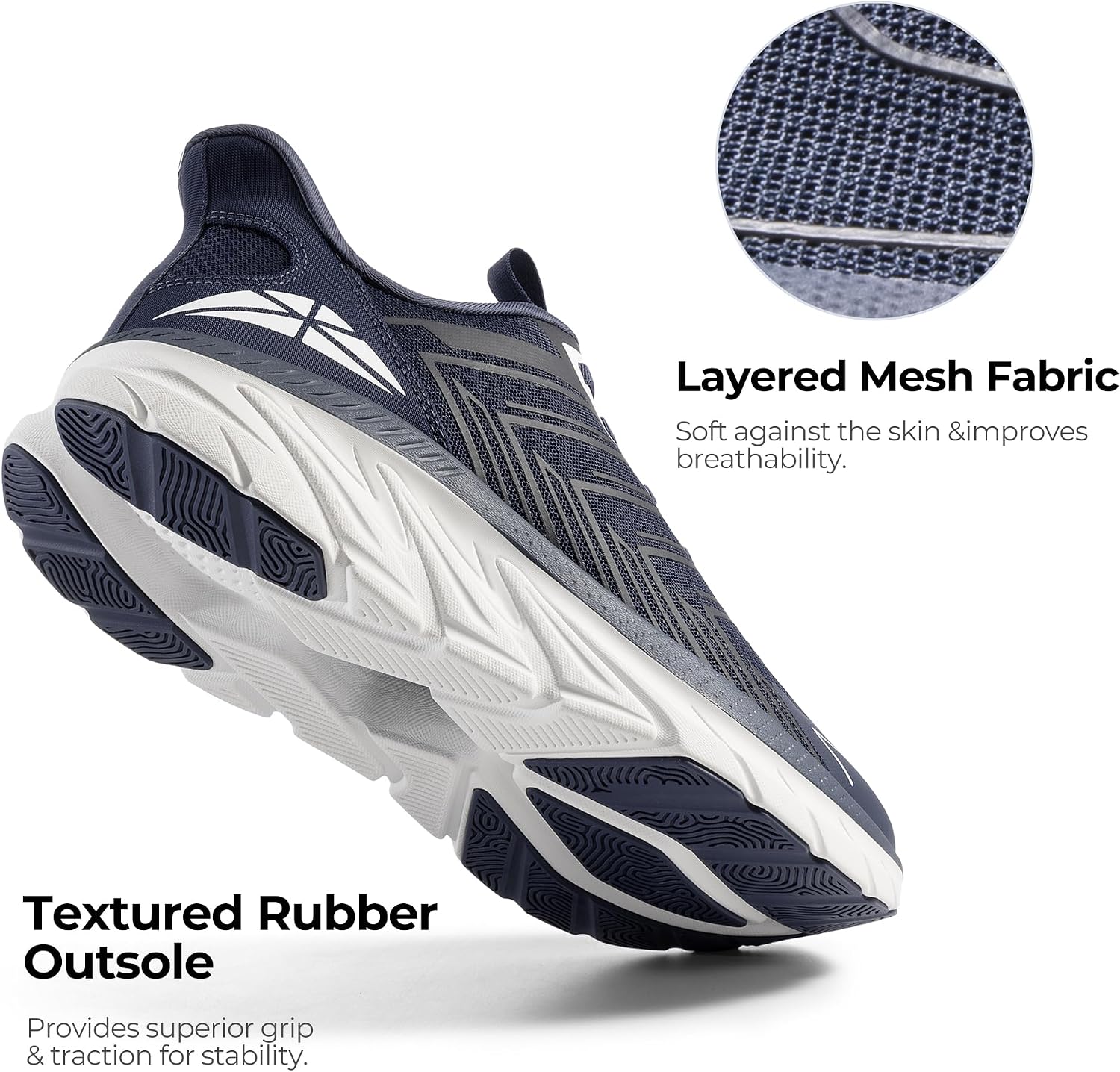 ALLSWIFIT Mens Slip On Walking Shoes Running Sneakers | Comfortable, Tennis, Breathable, Non Slip, Cushion, Lightweight, Athletic, Gym, Workout, Cross Training, Fashion - Image 6
