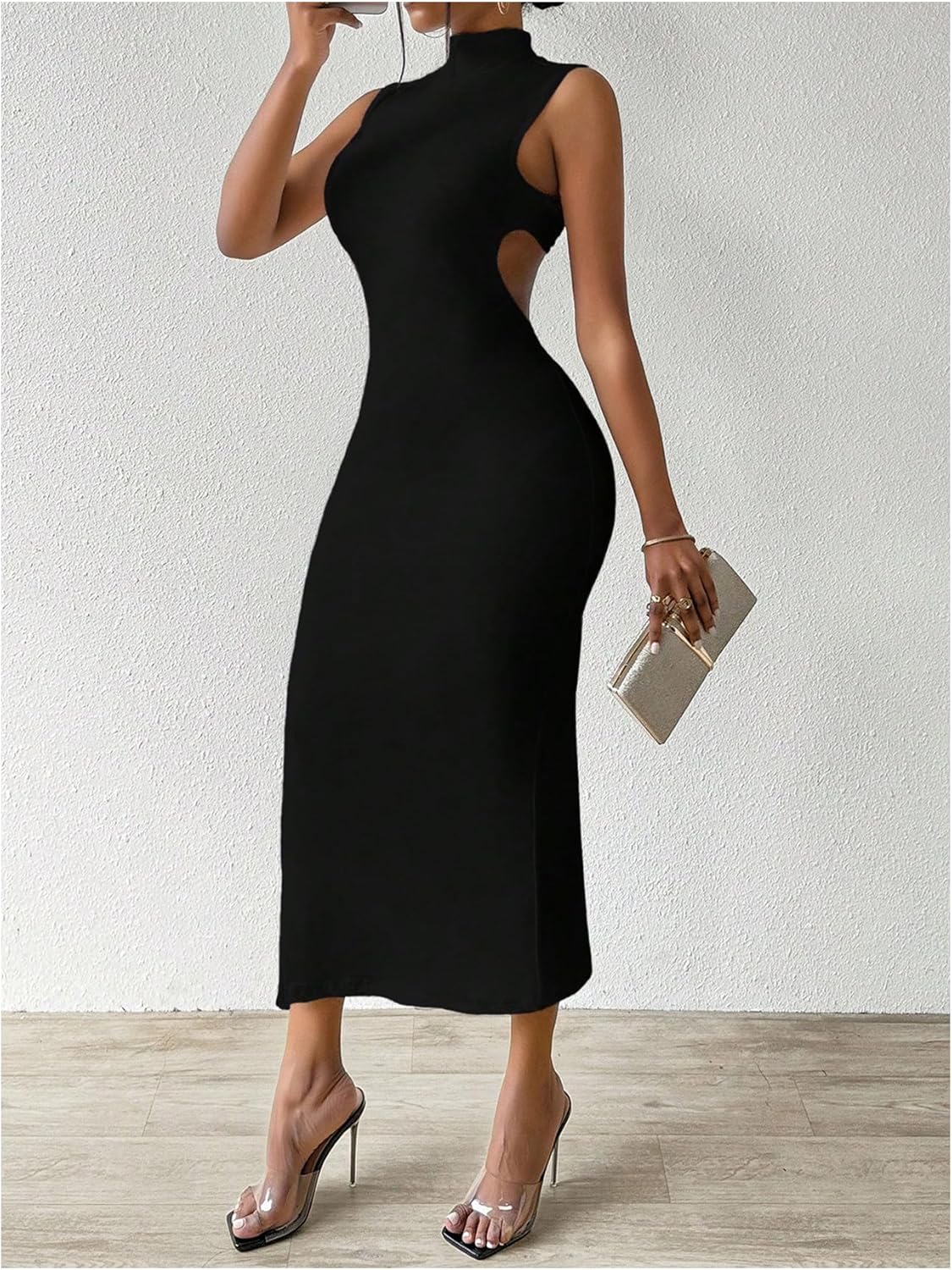 GORGLITTER Women's Backless Maxi Dress Evening Gowns Formal Elegant Classy Cocktail Club Open Back Going Out Sun Dress - Image 4