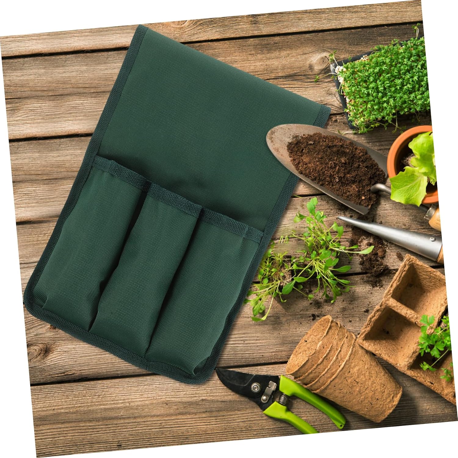 Garden Kneeler Tool Bag Side Pouch Portable Kneeling Stool Accessory for Gardening Adjustable Height Sturdy 600D Fabric Easy Storage for Gardeners - Image 6