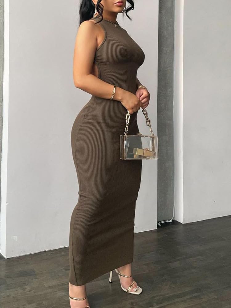 Nimsruc Women Summer Sexy Bodycon Maxi Dress Casual Long Dresses - Image 4