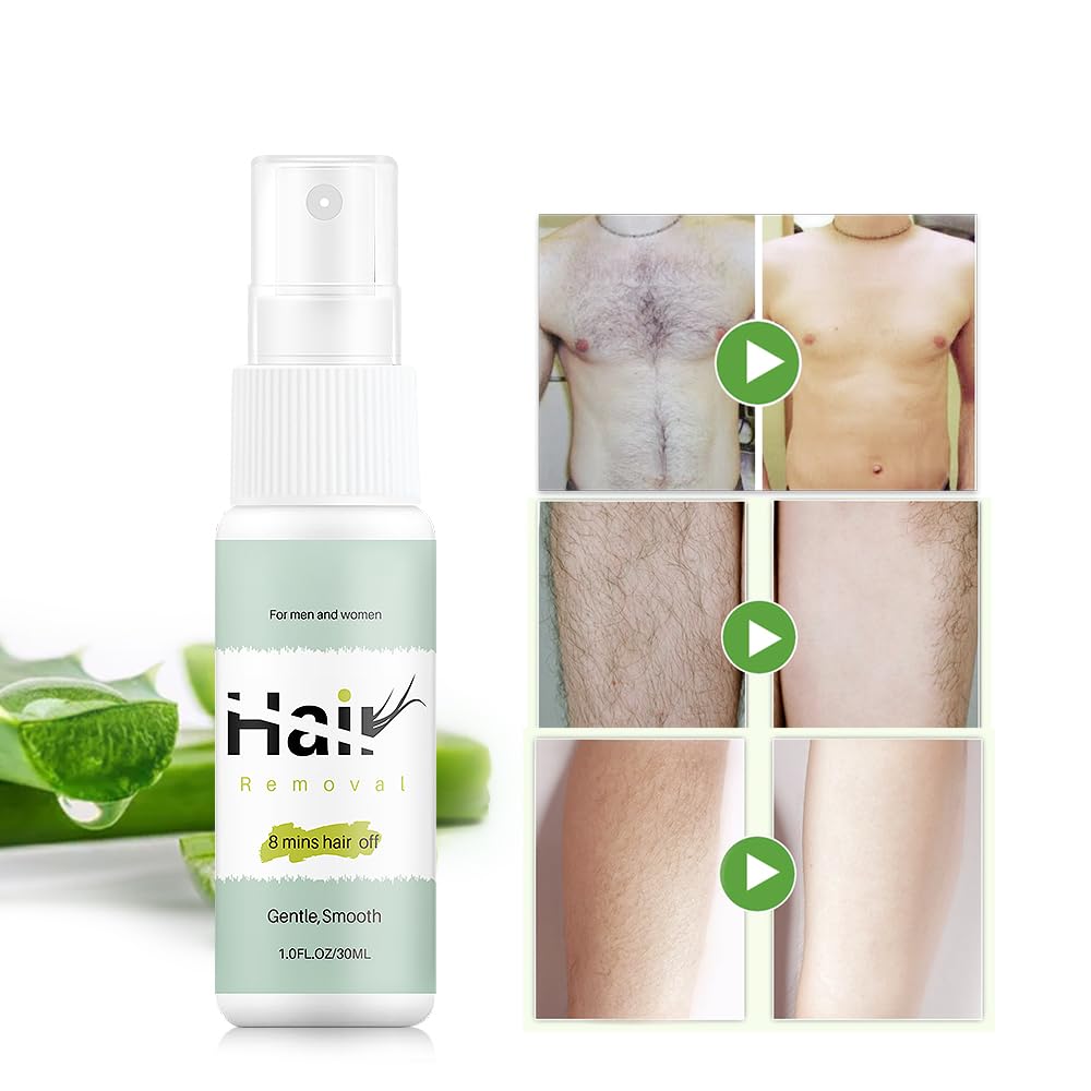 Hair Removal Spray, Mild Painless Facial Hair Remover Cream for Underarm, Arm, Leg, Bikini Areas Body Hair Depilatories Product for Women Men 30ml - Image 4