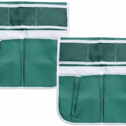 Garden Stool Side Bag 2 Pcs – Hanging Organizer with Pockets for Gardening Kneeler Bench, 600D Oxford Cloth Storage Pouch for Tools and Supplies