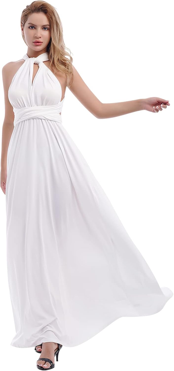 Womens Transformer Evening Dress Maxi Cocktail Wrap Convertible Multi Way Floor Long Formal Gown - Image 4