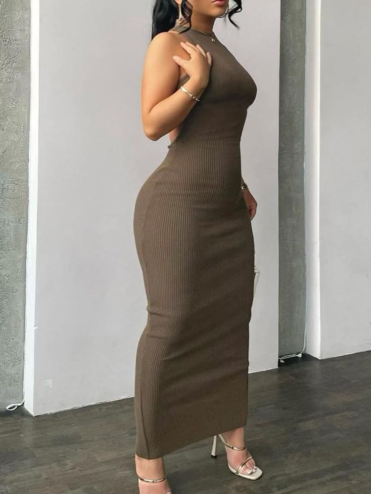 Nimsruc Women Summer Sexy Bodycon Maxi Dress Casual Long Dresses - Image 2
