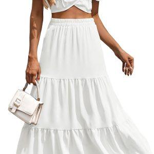 DRESSTELLS 2 Piece Skirt Set, Floral Maxi Matching Outfit Summer Beach 2026