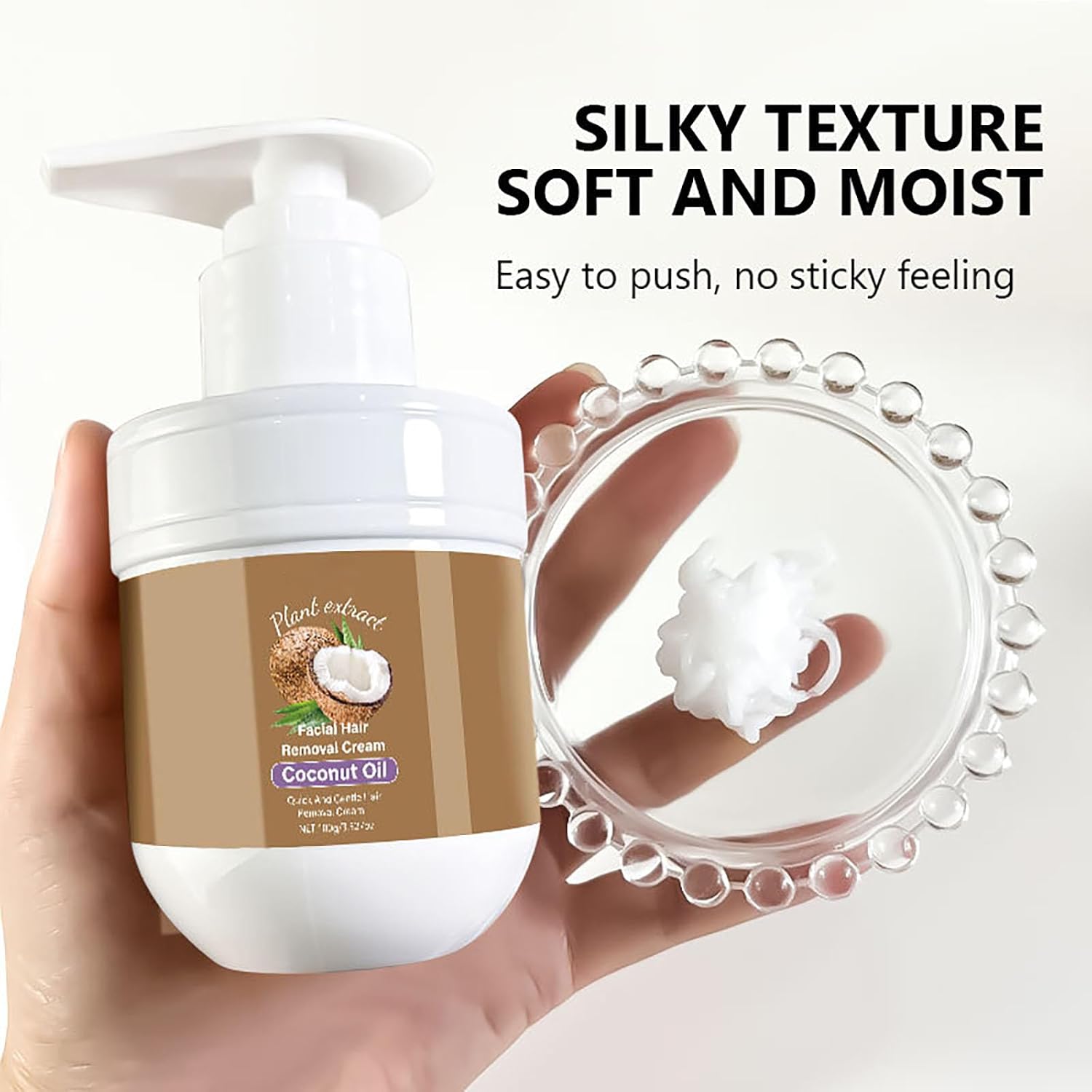 Facial Depilatory Cream, Coconut Facial Hair Removal Cream for Women - Image 4