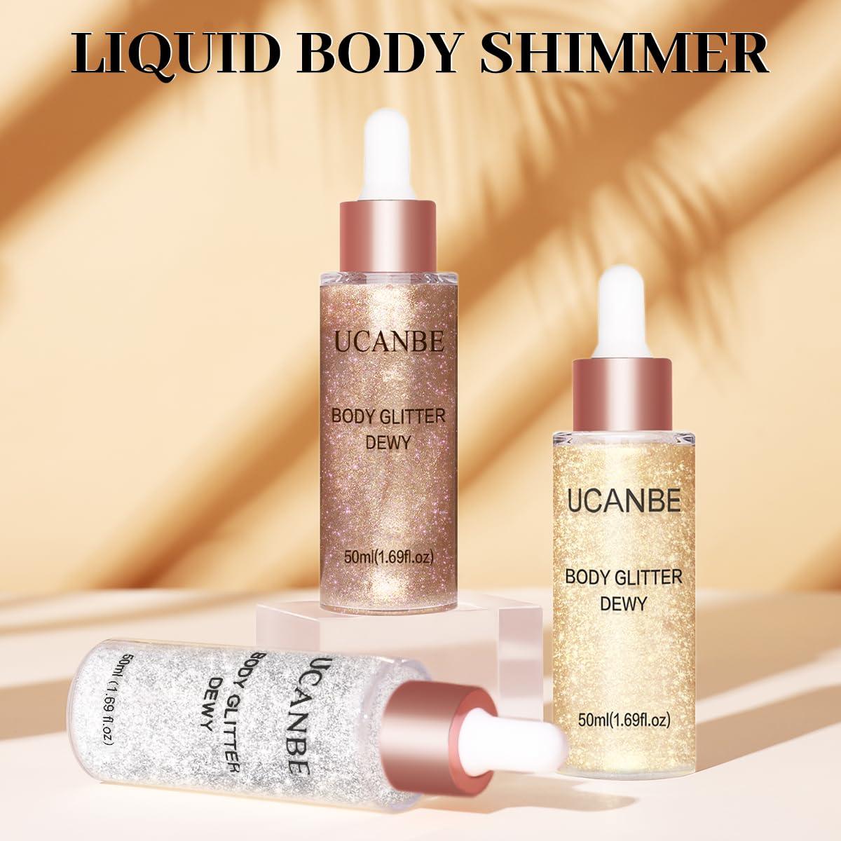 UCANBE Body Shimmer Highlighter, Hydrating Glow Lotion Champagne Gold | Instant Golden Glow with Hydrating Glycerin. Lightweight, Non-Sticky Body Glow Oil for Radiant Face, Body & Hair - Image 7