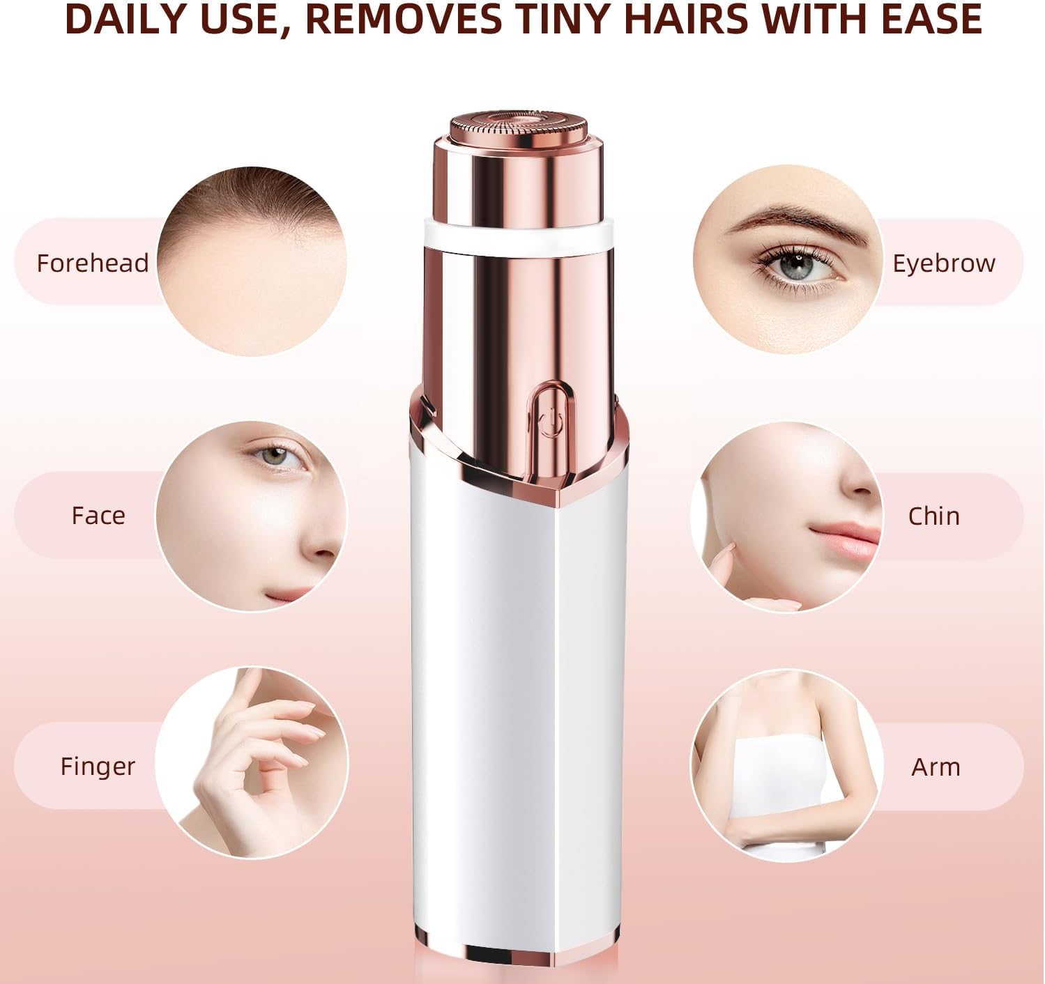 Facial Hair Remover for Women, Rechargeable, 2 Replacement Heads - Image 6