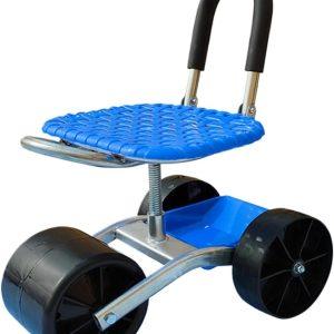 Garden Seat with Wheels,360° Swivel Height Adjustable Rolling Garden Stool