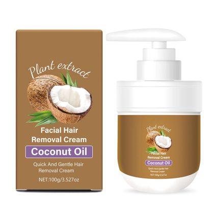 Facial Hair Removal Cream, Coconut Oil Hair Removal Cream, 3.52 fl oz