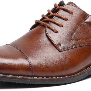Mens Dress Shoes, Classic Derby Shoes for Work Wedding | Split Toe Derby Style, Formal Dress Look, Soft PU Upper, Rounded Toe, Cushioned Insole, Work Wedding Wear
