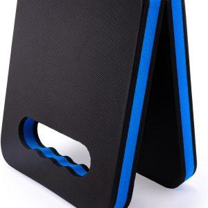 FOSHIO Kneeling Pad with Carrying Handles, Extra Thick Foam Cushioning Mat for Knee, Water Resistant Knee Pad for Gardening, Mechanic, Bathing Baby, Exercise & Yoga, 20 x 9 x 1.2 in, Blue & Black